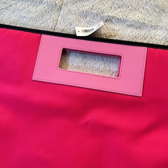 Clinique Limited Edition Hot Pink Shopper Tote Bag Cut Out Handles NEW - Picture 9 of 10